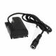 1m Dummy Battery Adapter DC Jack 5.5x2.5mm to LP-E6 for Canon EOS 60D 60Da 6D