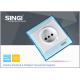 Europe standard one gang electric wall socket safe with blue plate