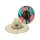 Round Beach Patch Straw Hat For Tropical Fishing Eco Friendly