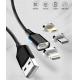 Three In One Charging Magnetic USB Data Cable With Custom Logo