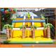 Yellow Color Commercial Inflatable Slide For Adult / Blow Up Jumping Slide