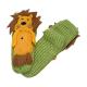 Green Knitted Slipper Aloe Infused Socks With Gold Lion Pattern Design