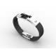Top Quality Europe Fashion Stainless Steel Genuine Leather Silicone Bangle Bracelet ADB140