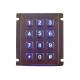 Industrial Vandal Resistant Keypad Panel Mount Numeric Backlit 12 Keys IP67 Waterproof