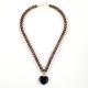 8mm Bead Black Obsidian Smoky Quartz Crystal Stone Necklace