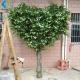 Heart Shape Indoor Ficus Tree , Garden Decor Tall Artificial Tree With Fiberglass Trunk
