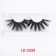 3D Volume Wispy 25mm Faux Mink Lashes Hypoallergenic With Black Cotton Bands