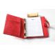 Red Color A6 Ring Binder Organiser With Pen Holder / Snap Fastener / Back Pocket