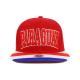 Adjustable 100% Cotton Sports Red Flat Brim Snapback Hats 3D Embroidery Custom Symbol