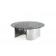 Modern Coffee Table Stainless steel Frame With Round Tempered Glass Tabletop living room furniture