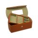 2 layers Portable MDF Divider Leather Jewelry Box