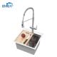 Single Bowl SUS304 Stainless Steel Kitchen Sinks Handmade House Kitchen Sinks With Faucet