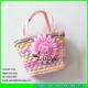 LUDA small pink summer straw woven cornhusk straw handbag