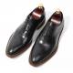 Handmade Patent Wedding Mens Leather Dress Shoes Oxfords Style With Black Striped