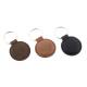 Debossing Logo PU Personalised Leather Keychain Round Zinc Alloy Brown