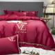 Vintage Luxury Washed Cotton Silk Embroidery 4 Pcs Bedding Set King Size Comforter Set