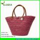 LUDA discounted designer handbags red wine women straw beach handbags