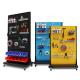 Customized Pop Pos Display Standing Pegboard Metal Display Stands With Wheels