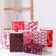 Valentine's Day Red Color Cmyk Gift Shopping Kraft Paper Bag Customized Custom Order