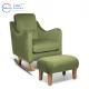 New Design Soft Footstool Adult Furniture Balcony Fabric Green Furniture Rocking Chair For Living Room
