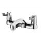 Polished Chrome Hand Wash Basin Mixer Taps / Dual Handle Shower Faucet Taps