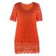 Red Lace Custom Womens Dresses Slim Fit Shape Size Xs - Xxl With Short Sleeve