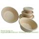 Customized Food Grade Biodegradable Disposable 1000ml 90mm Tall Sugarcane Bagasse Bowl With Lid