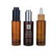 30ml Brown/Amber Glass Clear Cylindrical Bottle With Silver/Bamboo/Black Drop For Empty Cosmetic Glass Bottles