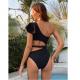 Black Ladies One-Piece Swimsuit Stitching Gauze High Waist Sexy Bikini Women'S Swimsuit hot summer bikini modern style