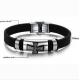 Factory Direct Stainless Steel High Quality Silicone Bracelet Bangle LBI77-1
