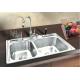 Handmade Kitchen Project Sink / Double Bowl Stainless Top Mount Sink