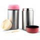 350ml / 500ml Stainless Steel Insulated Lunch Box Nature Color High Food Safety