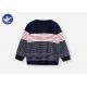 Boys Crew Neck Sweater , Boys Red And Black Striped Jumper Comfortable Multi - Colored