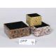 Bathroom 3 Sets PU Leather Printed Wooden Food Tray