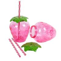 Custom Plastic Cute Milk Tea Cup Portable Juice Bottle With Lid