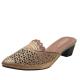BS145 Baotou Half Slippers For Women'S Outer Wear, Summer New Style Thick With Rhinestone Pointed Toe Fashion Ladies Hig
