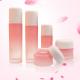 Frosted Gradient Pink Color Glass Cosmetic Lotion Pump Bottle