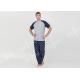 Two Piece Mens Luxury Sleepwear 100% Combed Cotton Jersey Pyjamas Classic Style
