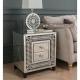 2 Drawers Diamond Crystal Mirrored Side Table Bedside table Nightstand