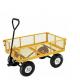 Iron Green Steel Garden Tools Crate Wagon Utility Mesh Garden Cart with 500LBS Capacity