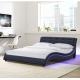 Double Size Faux Leather Curve Platform Bed Upholstered With LED Light