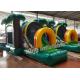 Green Printed PVC Small Inflatable Bouncer Castle Kids Playground Flame Resistant