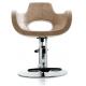 Cream Portable Hair Stylist Chair / Pu Leather Salon Barber Chair 23.5 Width