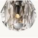 Clear Glass Petite Flushmount Ceiling Light with Embedded Crystal and Brass Finish
