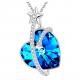 Austrian Crystal Heart Pendant Necklace Sterling Silver Costume Jewelry For Women Hypoallergenic