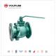 2 Piece PFA Lined Ball Valve WCB Body Material ANSI Standard For Chemical