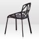 Hollow Modern Metal Dining Chairs , Black Metal Leg Dining Chair