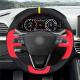 Red Thread Steering Wheel Cover for Seat Leon 5F Mk3 Ibiza 6J Arona Alhambra 2013-2018
