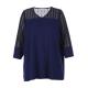 Casual Fashion Ladies Blouse With V Neck Two Fabric With Plus Size Style