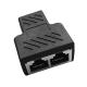 1 to 2 Way LAN Ethernet Network Cable Splitter Adapter RJ45 Female For Laptop